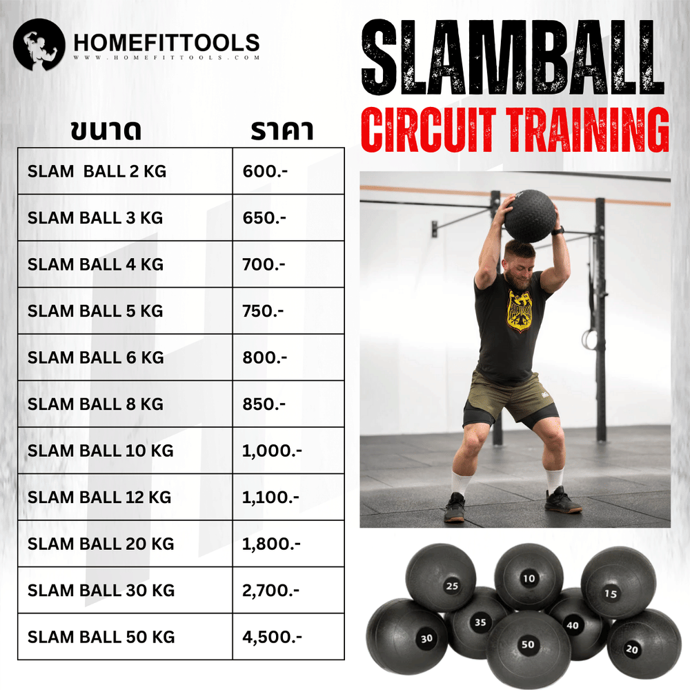 ลูกบอลทุ่มน้ำหนัก HOMEFITTOOLS SLAM BALL 5 KG